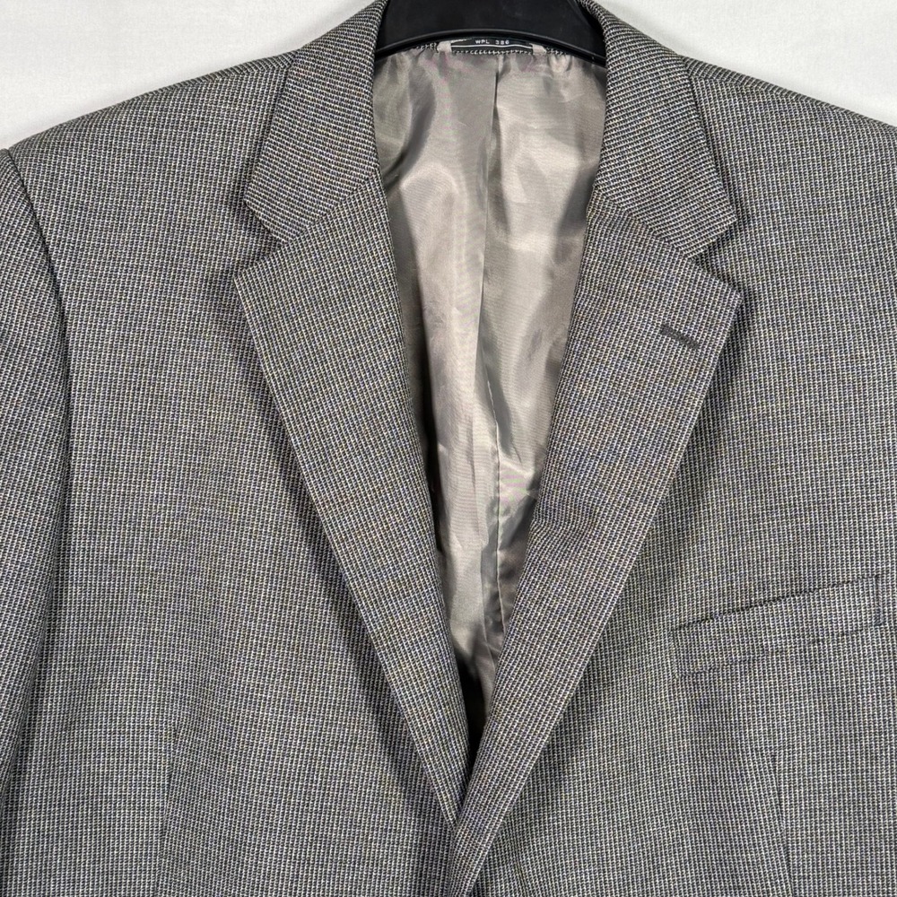 Bert Pulitzer Men's 48 Regular Blazer‎ Jacket Houndstooth Gray Professional